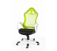 Геймерское кресло Тесла с зеленой спинкой