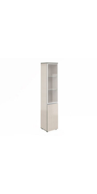 Шкаф узкий высокий со стеклом в алюм. раме V-2.6+4.0.1+4.4.1+ручка
