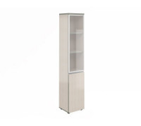 Шкаф узкий высокий со стеклом в алюм. раме  V-2.6+4.0.1+4.4.1+ручка