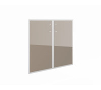 Дверь стеклянная тонированная в алюм. рамке (1 шт)