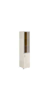Шкаф узкий высокий со стеклом в алюм. раме (без топа) ФР-6.1+8.0.1+60.0+С504