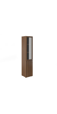 Шкаф узкий высокий со стеклом в дер. раме (без топа и боковин) на сайте Про-офис