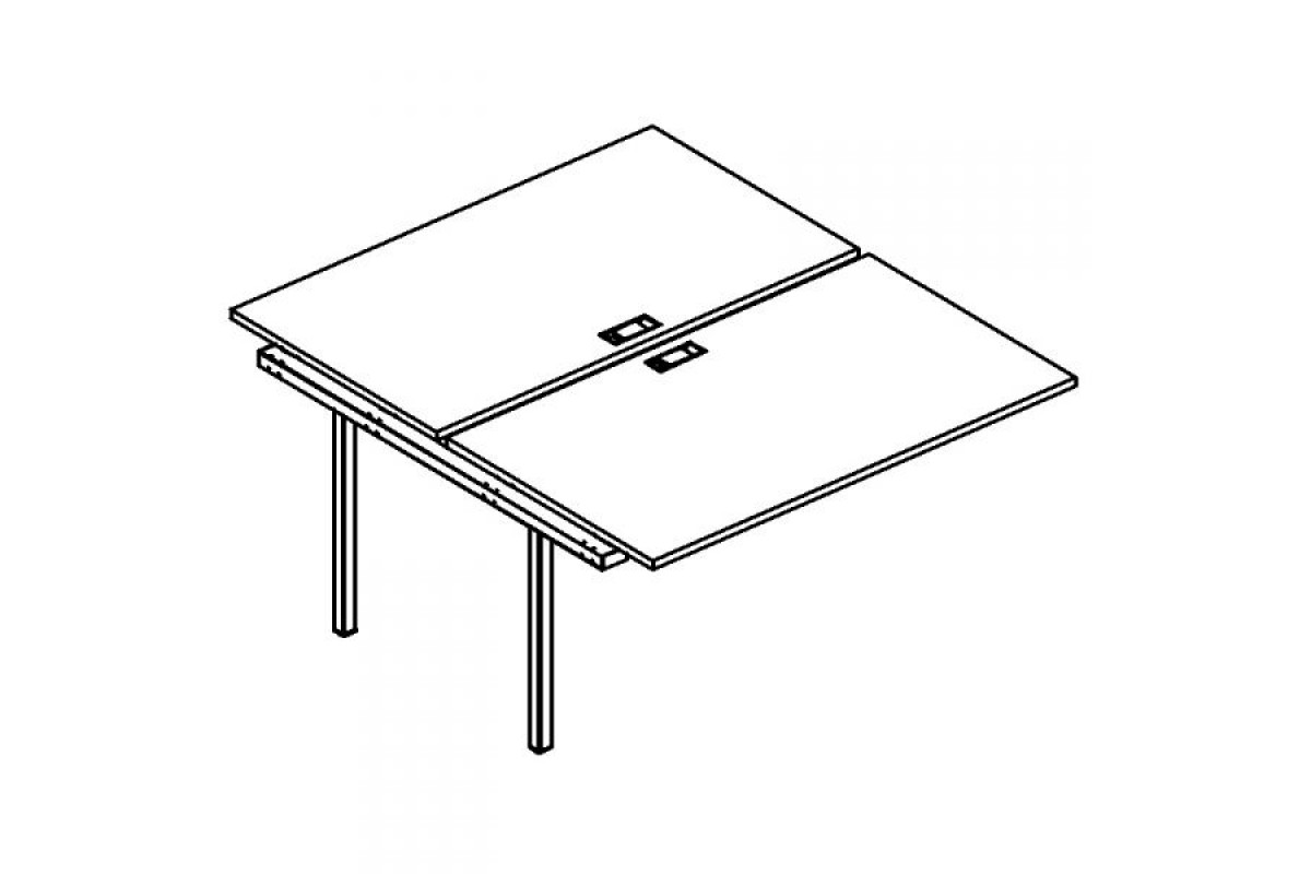Секция стола рабочей станции на металлокаркасе DUE (2х140) А4 Б2 177-1 БП Секция стола рабочей станции на металлокаркасе DUE (2х140) А4 Б2 177-1 БП