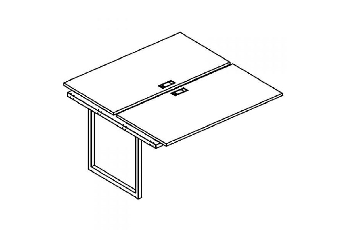 Секция стола рабочей станции на металлокаркасе QUATTRO (2х120) А4 Б4 173-1 БП