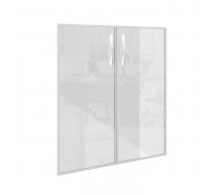 Двери матовое стекло в алюм. рамке (комплект) AS-4.3