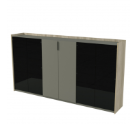 Шкаф средний со стеклом трехсоставный