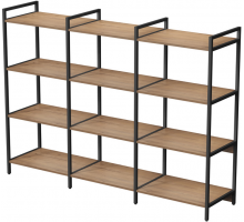 Стеллаж 4 полки тройной CUBOS