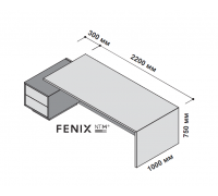 Стол левосторонний с тумбой 250x115 см (FENIX) 174273