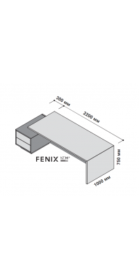 Стол левосторонний с тумбой 250x115 см (FENIX) 174273 Элит