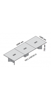 Модульный стол для переговоров 420x140 см Элит