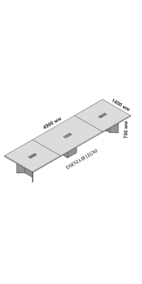 Составной стол для переговоров 490x140 см Элит