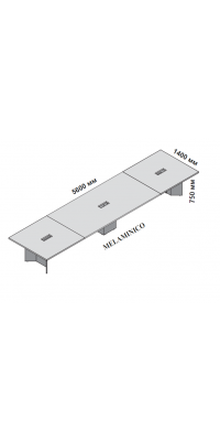 Большой составной стол для переговоров 560x140 см Элит