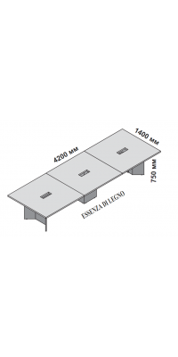 Модульный стол для переговоров 420x140 см Элит