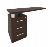 Тумба приставная с топом для криволинейного стола левая/правая KTP-2L/2R