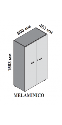 Шкаф с двумя дверьми с доводчиком и замком (меламин) 174074