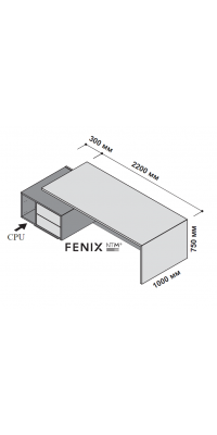 Стол левосторонний с тумбой под компьютер 250x115 см (FENIX) 174285