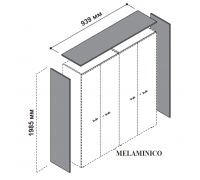Топ для шкафов с боковыми панелями, высота 198.5 см, ширина 93.9 см 174111