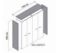 Топ для шкафов с боковыми панелями, высота 198.5 см, ширина 138.8 см 174112