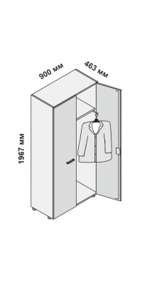 Шкаф-гардеробная с замком с перекладиной для одежды 158748