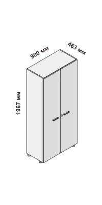 Шкаф высокий с двумя глухими дверцами и замком 158745