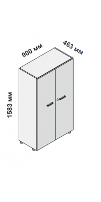 Шкаф средний с дверцами и замком 158712
