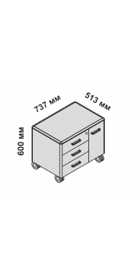Сервисная тумба передвижная с замком 158526
