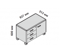 Сервисная тумба передвижная с замком 158527
