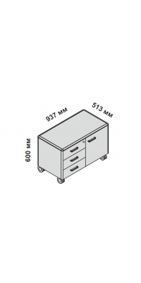 Сервисная тумба передвижная с замком 158527