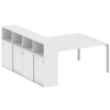 Рабочая станция на П-образном м/к с опорным шкафом-купе БП.РС-СШК-4.5 Metal System