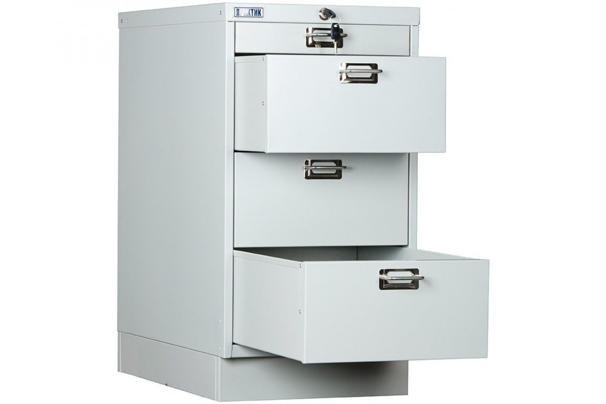 Металлический шкаф с выдвижными ящиками для хранения документов