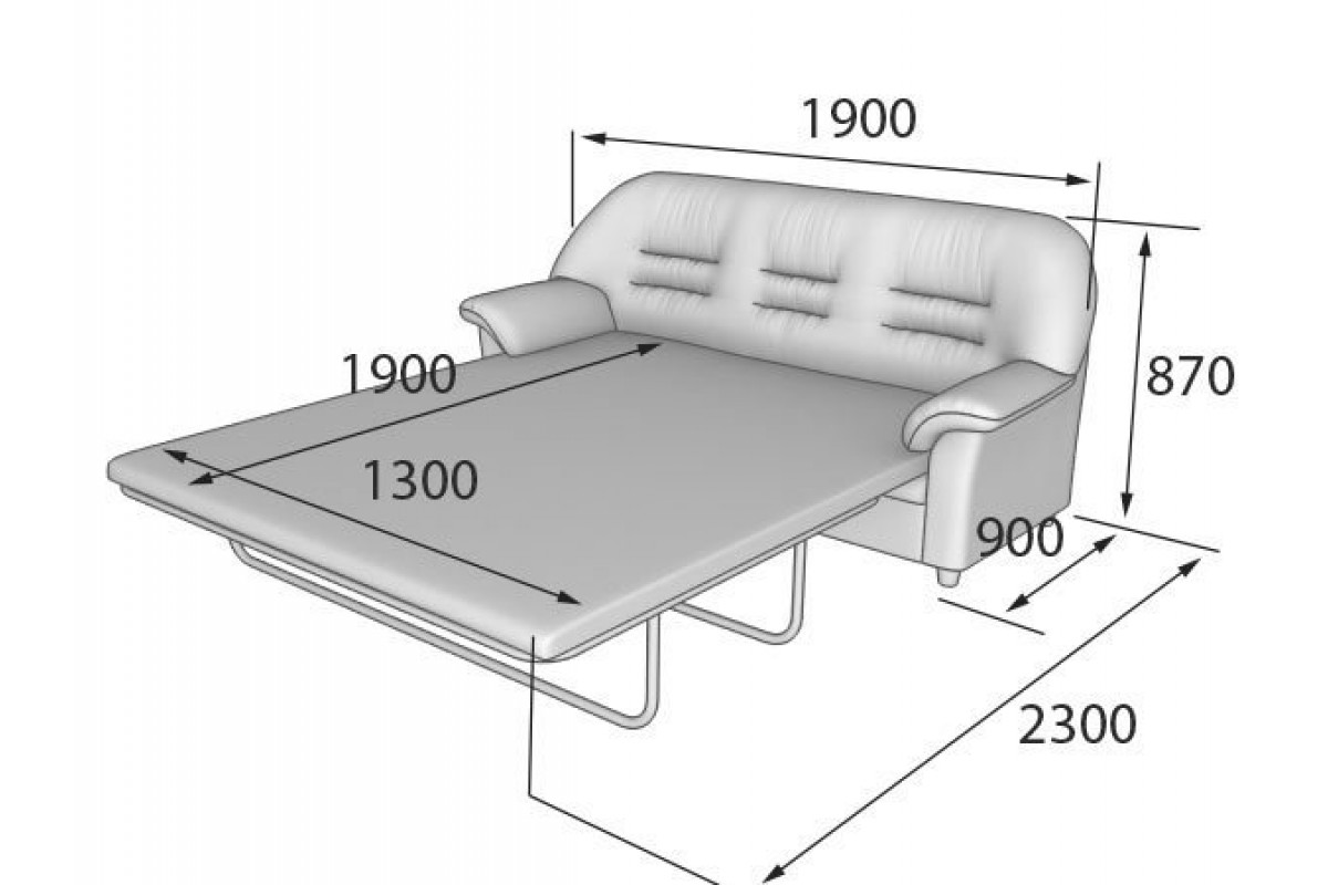 Диван премьер 3-х местный 1900х800х700