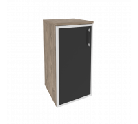 Шкаф низкий узкий левый (1 низкий фасад стекло лакобель в раме) O.SU-3.2R(L) white/black