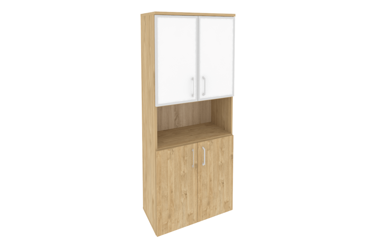 Шкаф высокий широкий O.ST-1.4R white/black Onix