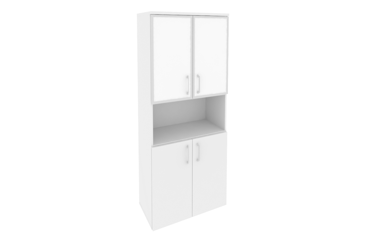 Шкаф высокий широкий O.ST-1.4R white/black Onix