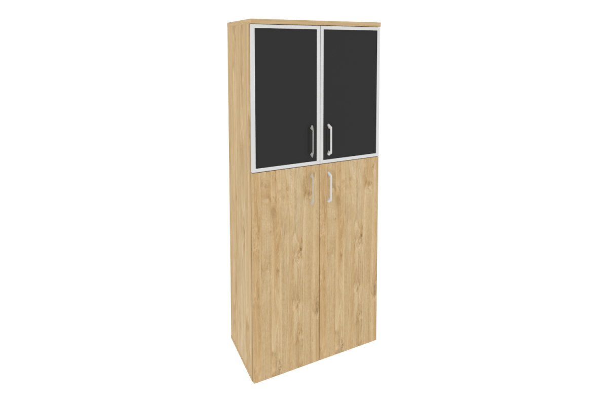 Шкаф высокий широкий O.ST-1.7R white/black Onix