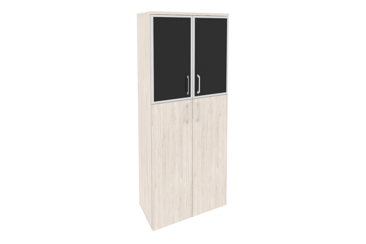 Шкаф высокий широкий O.ST-1.7R white/black Onix