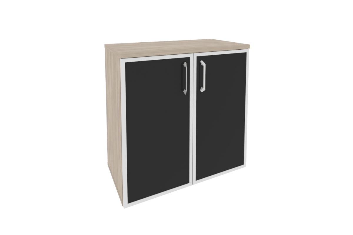 Шкаф низкий широкий O.ST-3.2R white/black Onix