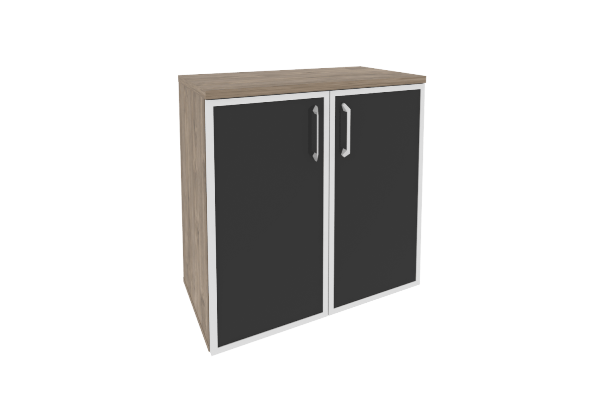 Шкаф низкий широкий O.ST-3.2R white/black Onix