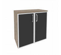 Шкаф низкий широкий O.ST-3.2R white/black