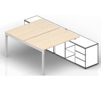 Составной стол на 2 рабочих места PE2TM168FU (меламиновые аутлеты, начальный элемент)