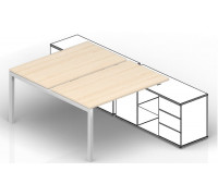 Составной стол на 2 рабочих места (начальный элемент) PE2TS128FU