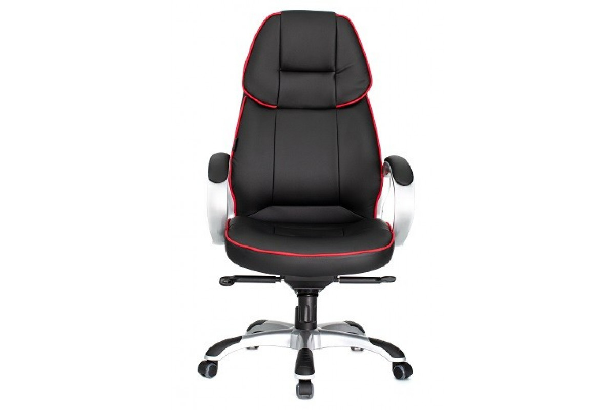 кресло руководителя f1 цвет черный красные вставки материал экокожа