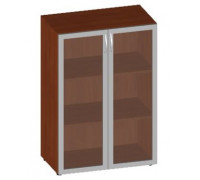 Шкаф широкий средний со стеклом в алюм. раме (без топа) ФР-5.0+60.0*2+С-174*2