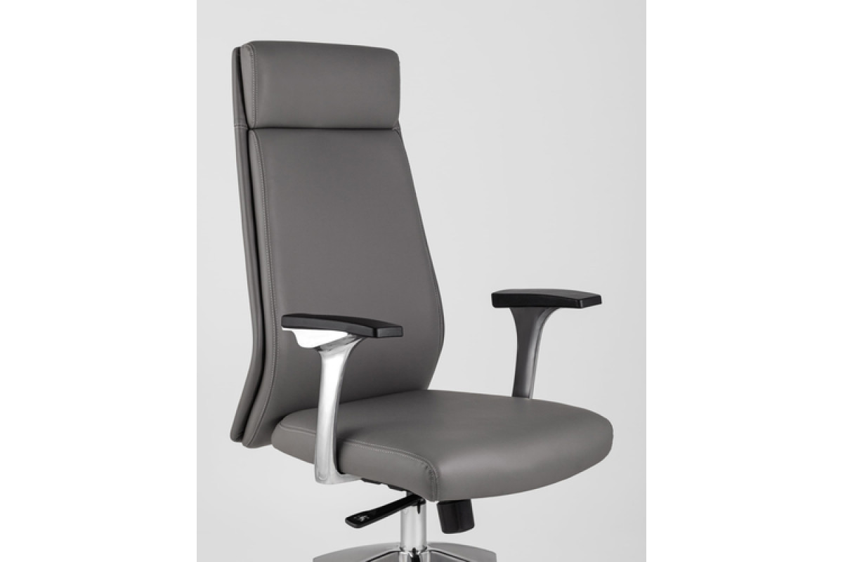 Кресло офисное серое с металлическим основанием TOPCHAIRS Viking