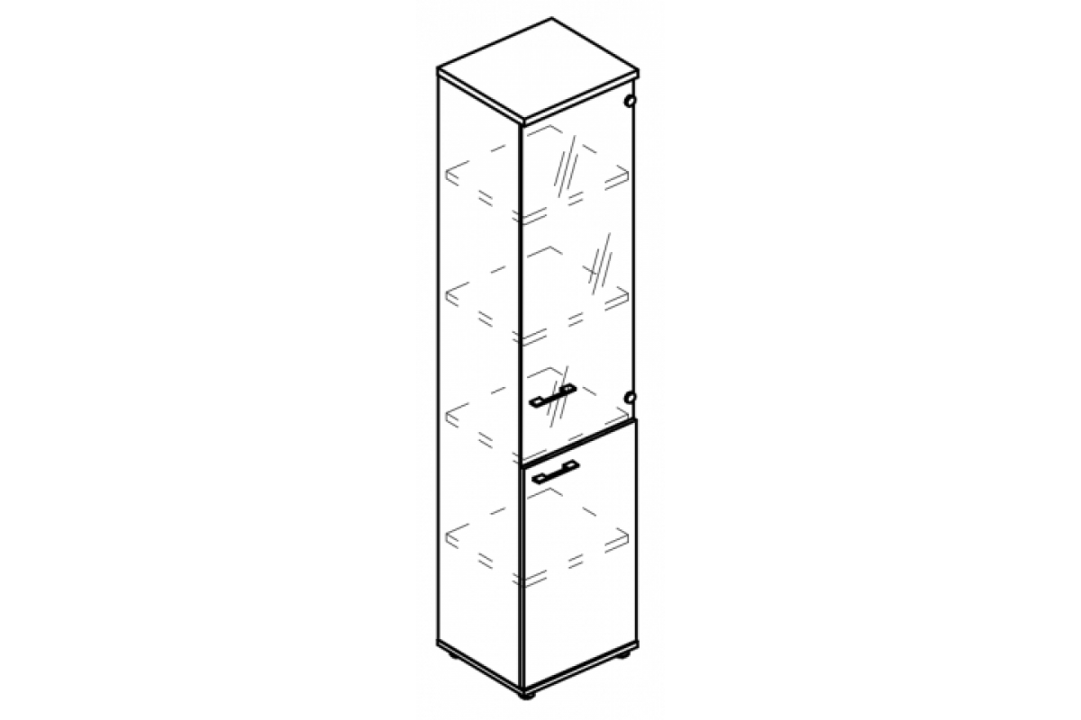 Шкаф узкий прозрачной дверью (топ ДСП) МР 9485 Alta