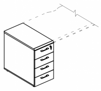 Тумба 4 ящика приставная с замком 2 скоса МР 9220-2