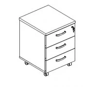 Тумба выкатная 3-ящичная с замком А4 204 БП