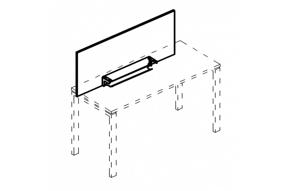 Экран настольный фронтальный для стола 160 с кабель-каналом А4 Б 833 БП