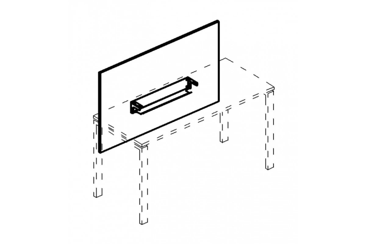 Экран настольный фронтальный большой для стола 120 с кабель-каналом А4 Б 836 БП