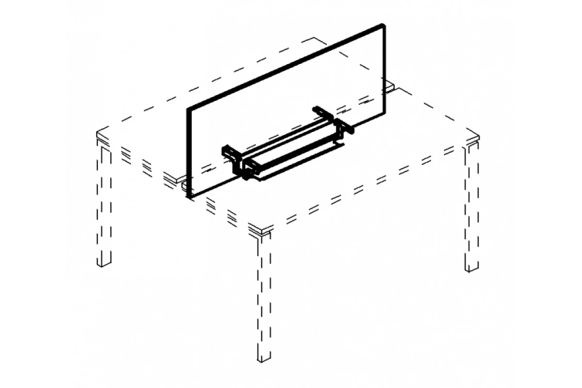 Экран настольный фронтальный для стола 120 с двумя кабель-каналами А4 Б 846 БП